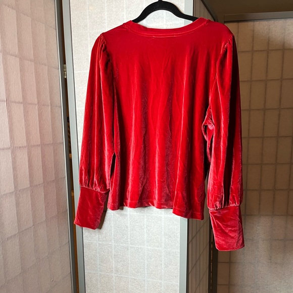 NWT LOFT red “velvet” long sleeved top - Picture 5 of 5